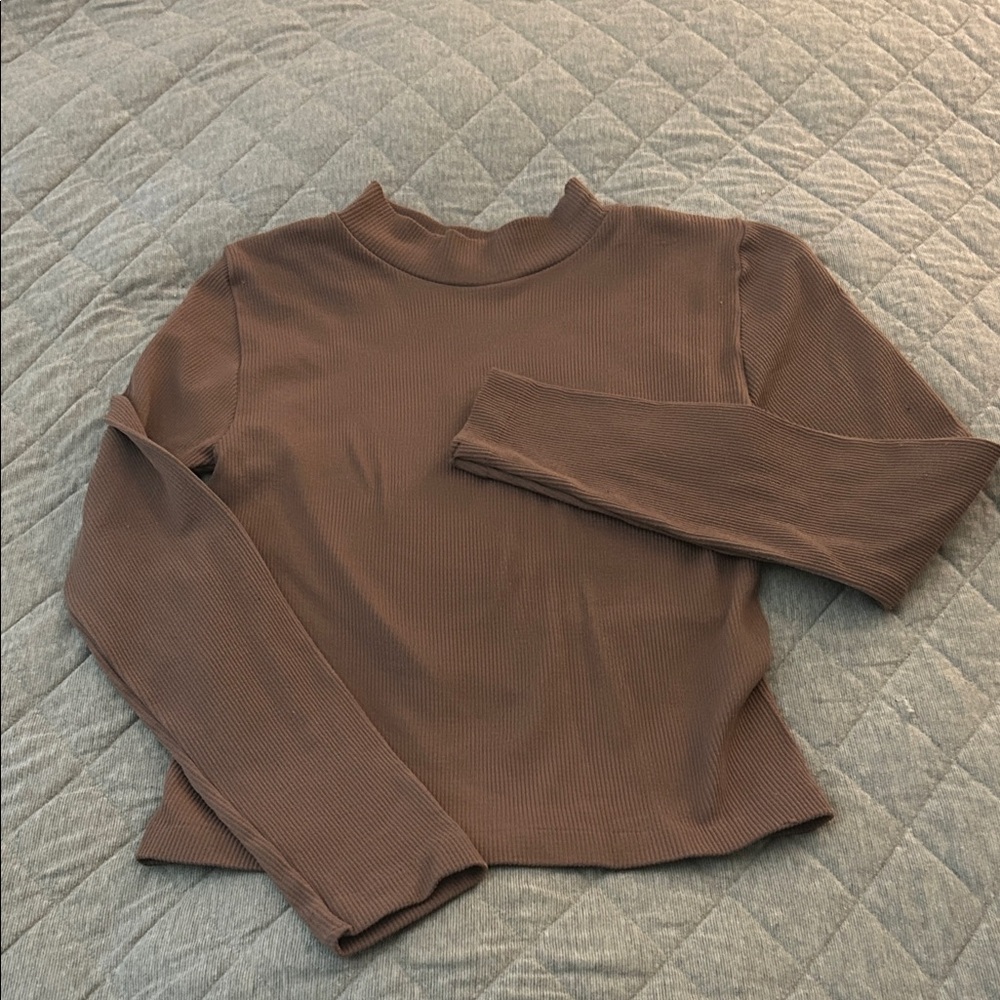 One Step Ahead Chocolate Ribbed Top
